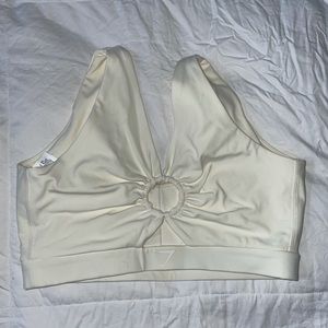 White Whitney Simmons x gymshark sports bra